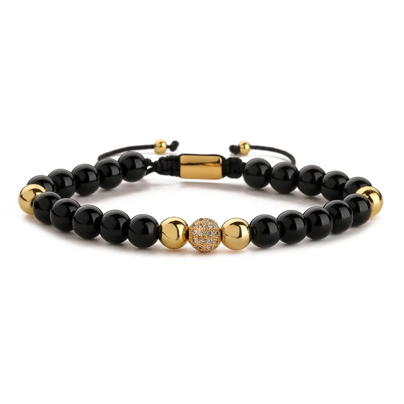 Pulsera Beads Black & Gold
